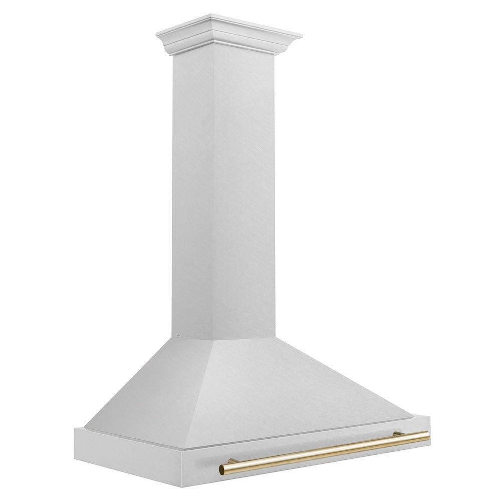 ZLINE Autograph Edition 36 in. Convertible Satin Stainless Steel Wall Mount Range Hood with Accent Handle (KB4SNZ-36)