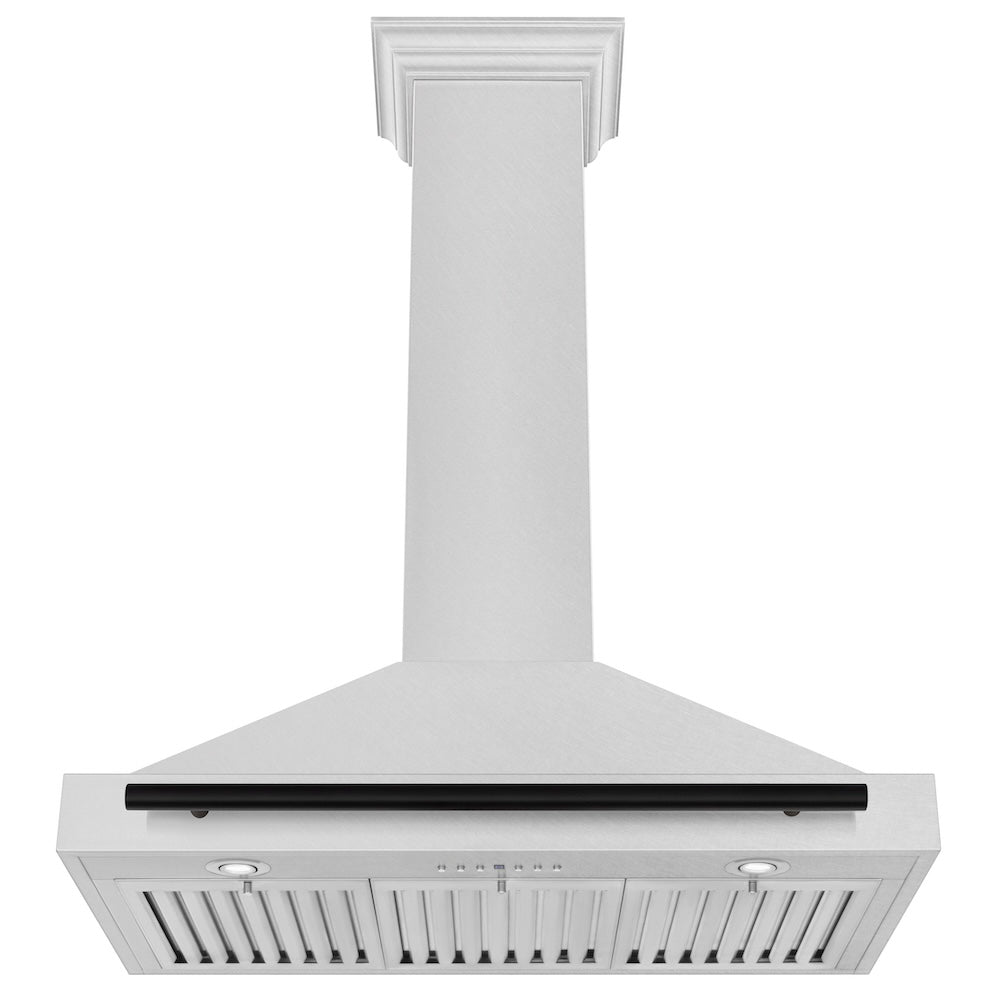 ZLINE Autograph Edition 36 in. Convertible Satin Stainless Steel Wall Mount Range Hood with Accent Handle (KB4SNZ-36)