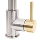 ZLINE Autograph Edition Sierra Pull Down Spring Single Handle Kitchen Faucet in Brushed Nickel and Champagne Bronze (SRA-KF-ZBNCB) mount and handle.
