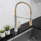 ZLINE Autograph Edition Sierra Pull Down Spring Single Handle Kitchen Faucet in Brushed Nickel and Champagne Bronze (SRA-KF-ZBNCB) lifestyle, above.