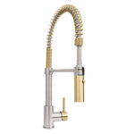 ZLINE Autograph Edition Sierra Pull Down Spring Single Handle Kitchen Faucet in Brushed Nickel and Champagne Bronze (SRA-KF-ZBNCB)