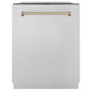 ZLINE Autograph Edition 24 in. Monument Series 3rd Rack Top Touch Control Tall Tub Dishwasher in Stainless Steel with Champagne Bronze Handle, 45dBa (DWMTZ-304-24-CB)