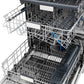 ZLINE Autograph Edition 24 in. Monument Series 3rd Rack Top Touch Control Tall Tub Dishwasher in Stainless Steel with Polished Gold Handle, 45dBa (DWMTZ-304-24-G) adjustable dish racks.