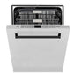 ZLINE Autograph Edition 36 in. Kitchen Package with Stainless Steel Dual Fuel Range, Range Hood, Dishwasher and Refrigeration with Matte Black Accents (4AKPR-RARHDWM36-MB)