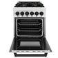 ZLINE Autograph Edition 24 in. 2.8 cu. ft. Legacy Dual Fuel Range with 4 Burner Gas Cooktop and Electric Convection Oven in Stainless Steel and Matte Black Accents, Open Box-Great Condition