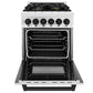 ZLINE Autograph Edition 24 in. 2.8 cu. ft. Legacy Dual Fuel Range with 4 Burner Gas Cooktop and Electric Convection Oven in Stainless Steel and Matte Black Accents, Open Box-Good Condition