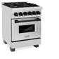 ZLINE Autograph Edition 24 in. 2.8 cu. ft. Legacy Dual Fuel Range with 4 Burner Gas Cooktop and Electric Convection Oven in Stainless Steel and Matte Black Accents, Open Box-Good Condition