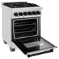 ZLINE Autograph Edition 24 in. 2.8 cu. ft. Legacy Dual Fuel Range with 4 Burner Gas Cooktop and Electric Convection Oven in Stainless Steel and Matte Black Accents, Open Box-Great Condition