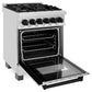 ZLINE Autograph Edition 24 in. 2.8 cu. ft. Legacy Dual Fuel Range with 4 Burner Gas Cooktop and Electric Convection Oven in Stainless Steel and Matte Black Accents, Open Box-Good Condition