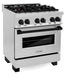 ZLINE Autograph Edition 30 in. 4.0 cu. ft. Legacy Dual Fuel Range with 4 Burner Gas Cooktop and Electric Convection Oven in Stainless Steel and Matte Black Accents, Open Box-Good Condition