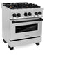ZLINE Autograph Edition 30 in. 4.0 cu. ft. Legacy Dual Fuel Range with 4 Burner Gas Cooktop and Electric Convection Oven in Stainless Steel and Matte Black Accents, Open Box-Great Condition