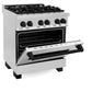 ZLINE Autograph Edition 30 in. 4.0 cu. ft. Legacy Dual Fuel Range with 4 Burner Gas Cooktop and Electric Convection Oven in Stainless Steel and Matte Black Accents, Open Box-Great Condition