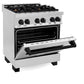 ZLINE Autograph Edition 30 in. 4.0 cu. ft. Legacy Dual Fuel Range with 4 Burner Gas Cooktop and Electric Convection Oven in Stainless Steel and Matte Black Accents, Open Box-Good Condition