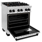 ZLINE Autograph Edition 30 in. 4.0 cu. ft. Legacy Dual Fuel Range with 4 Burner Gas Cooktop and Electric Convection Oven in Stainless Steel and Matte Black Accents, Open Box-Good Condition