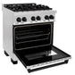 ZLINE Autograph Edition 30 in. 4.0 cu. ft. Legacy Dual Fuel Range with 4 Burner Gas Cooktop and Electric Convection Oven in Stainless Steel and Matte Black Accents, Open Box-Great Condition