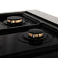 ZLINE Autograph Edition 48 in. 6.0 cu. ft. Legacy Dual Fuel Range with 7 Burner Gas Cooktop and 2 Electric Ovens in Stainless Steel and Champagne Bronze Accents, Open Box-Great Condition