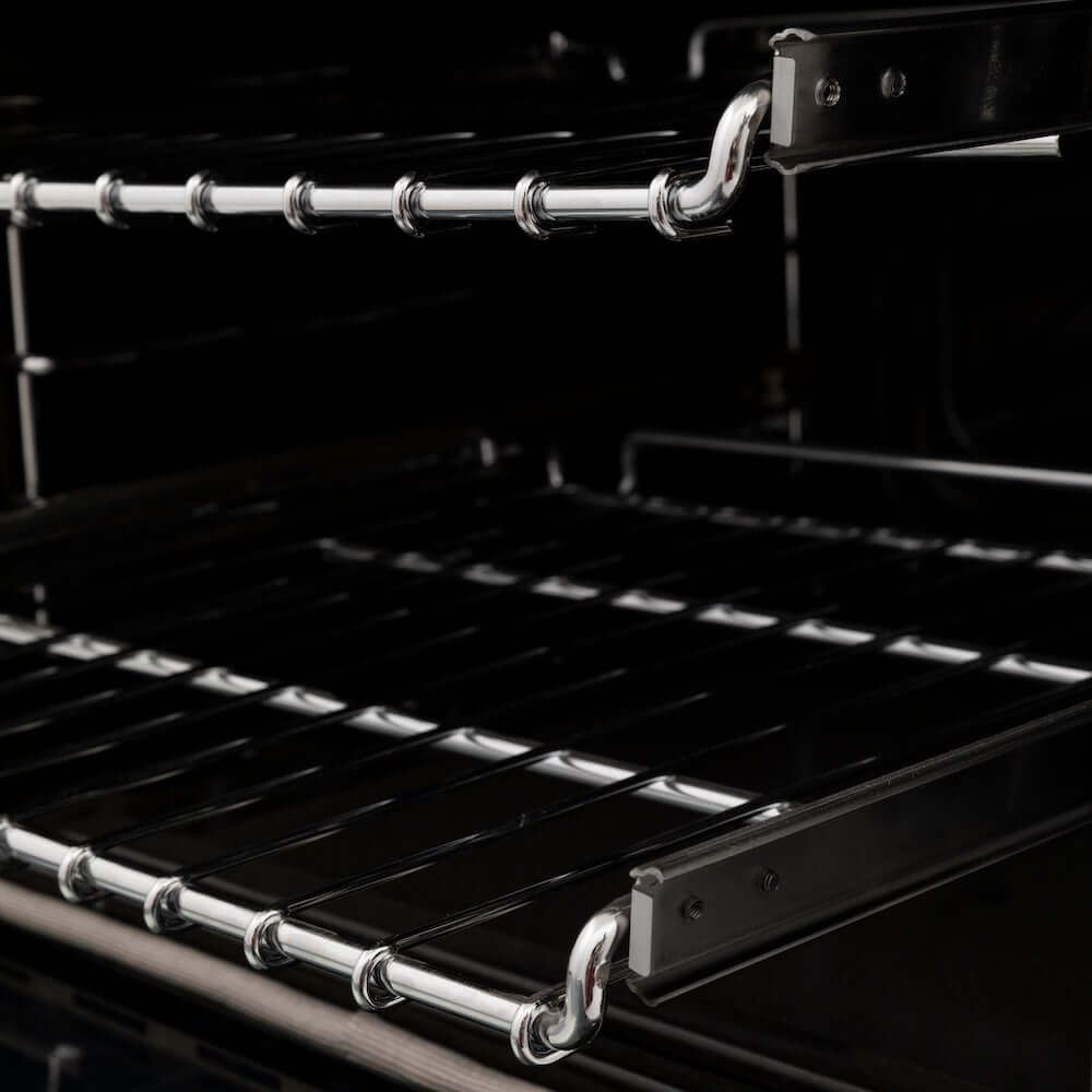 ZLINE Autograph Edition 36 in. 4.6 cu. ft. Legacy Dual Fuel Range with 6 Burner Gas Cooktop and Electric Convection Oven in Stainless Steel and Matte Black Accents (RAZ-36-MB) adjustable racks.