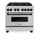 ZLINE Autograph Edition 36 in. 4.6 cu. ft. Legacy Dual Fuel Range with 6 Burner Gas Cooktop and Electric Convection Oven in Stainless Steel and Matte Black Accents, Open Box-Good Condition