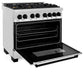 ZLINE Autograph Edition 36 in. 4.6 cu. ft. Legacy Dual Fuel Range with 6 Burner Gas Cooktop and Electric Convection Oven in Stainless Steel and Matte Black Accents, Open Box-Good Condition