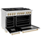 ZLINE Autograph Edition 48 in. 6.0 cu. ft. Legacy Dual Fuel Range with 7 Burner Gas Cooktop and 2 Electric Ovens in Stainless Steel and Polished Gold Accents, Open Box-Good Condition