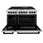 ZLINE Autograph Edition 48 in. 6.0 cu. ft. Legacy Dual Fuel Range with 7 Burner Gas Cooktop and 2 Electric Ovens in Stainless Steel and Matte Black Accents, Open Box-Good Condition