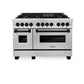 ZLINE Autograph Edition 48 in. 6.0 cu. ft. Legacy Dual Fuel Range with 7 Burner Gas Cooktop and 2 Electric Ovens in Stainless Steel and Matte Black Accents, Open Box-Good Condition
