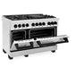 ZLINE Autograph Edition 48 in. 6.0 cu. ft. Legacy Dual Fuel Range with 7 Burner Gas Cooktop and 2 Electric Ovens in Stainless Steel and Matte Black Accents, Open Box-Good Condition