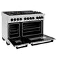 ZLINE Autograph Edition 48 in. 6.0 cu. ft. Legacy Dual Fuel Range with 7 Burner Gas Cooktop and 2 Electric Ovens in Stainless Steel and Matte Black Accents, Open Box-Good Condition