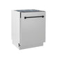 ZLINE Autograph Edition 24 in. Tallac Series 3rd Rack Top Control Built-In Tall Tub Dishwasher in Stainless Steel with Matte Black Handle, 51dBa (DWVZ-304-24-MB)