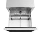 ZLINE Autograph Edition 24 in. Touchstone 168 Can Outdoor-Rated Dual Refrigerator Drawer with Panel-Ready Doors and Champagne Bronze Handles (RDSPOZ-24-CB) above drawer, with divider.
