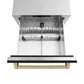 ZLINE Autograph Edition 24 in. Touchstone 168 Can Outdoor-Rated Dual Refrigerator Drawer with Black Matte Doors and Champagne Bronze Handles (RDSOZ-BLM-24-CB)