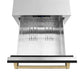 ZLINE Autograph Edition 24 in. Touchstone 168 Can Outdoor-Rated Dual Refrigerator Drawer with Black Matte Doors and Champagne Bronze Handles (RDSOZ-BLM-24-CB)