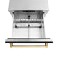 ZLINE Autograph Edition 24 in. Touchstone 168 Can Outdoor-Rated Dual Refrigerator Drawer with Black Matte Doors and Polished Gold Handles (RDSOZ-BLM-24-G)