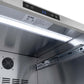 ZLINE Autograph Edition 24 in. Touchstone 168 Can Outdoor-Rated Dual Refrigerator Drawer with Stainless Steel Doors and Matte Black Handles (RDSOZ-ST-24-MB) close-up, LED light in interior.