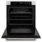 ZLINE Autograph Edition 30 in. Professional True Convection Single Wall Oven with Air Fry and Self Clean in Stainless Steel with Polished Nickel Helix Handle (WASZ-30-KPN) front, open.