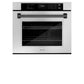 ZLINE Autograph Edition 30 in. Professional True Convection Single Wall Oven with Air Fry and Self Clean in Stainless Steel with Matte Black Handle (WASZ-30-MB) front, closed.