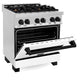 ZLINE Autograph Edition 30 in. 4.0 cu. ft. Legacy Dual Fuel Range with 4 Burner Gas Cooktop and Electric Convection Oven in Stainless Steel with White Matte Door and Matte Black Accents, Open Box-Good Condition