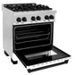 ZLINE Autograph Edition 30 in. 4.0 cu. ft. Legacy Dual Fuel Range with 4 Burner Gas Cooktop and Electric Convection Oven in Stainless Steel with White Matte Door and Matte Black Accents, Open Box-Good Condition