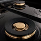 ZLINE Autograph Edition 48 in. 6.0 cu. ft. Legacy Dual Fuel Range with 7 Burner Gas Cooktop and 2 Electric Ovens in Stainless Steel with White Matte Doors and Champagne Bronze Accents, Open Box-Great Condition