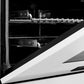 ZLINE Autograph Edition 48 in. 6.0 cu. ft. Legacy Dual Fuel Range with 7 Burner Gas Cooktop and 2 Electric Ovens in Stainless Steel with White Matte Doors and Matte Black Accents (RAZ-WM-48-MB) oven door.