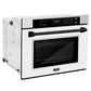 ZLINE Autograph Edition 30 in. Professional True Convection Single Wall Oven with Air Fry and Self Clean in Stainless Steel with White Matte Door and Matte Black Handle (WASZ-WM-30-MB) side.