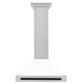 ZLINE Autograph Edition 30 in. Convertible Satin Stainless Steel Wall Mount Range Hood with White Matte Shell with Accent Handle (KB4SNZ-WM30)