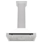 ZLINE Autograph Edition 30 in. Convertible Satin Stainless Steel Wall Mount Range Hood with White Matte Shell with Accent Handle (KB4SNZ-WM30)