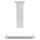 ZLINE Autograph Edition 36 in. Convertible Satin Stainless Steel Wall Mount Range Hood with White Matte Shell and Accent Handle (KB4SNZ-WM36)