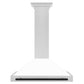 ZLINE Autograph Edition 36 in. Convertible Satin Stainless Steel Wall Mount Range Hood with White Matte Shell and Accent Handle (KB4SNZ-WM36)