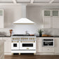 ZLINE Autograph Edition 48 in. Convertible Satin Stainless Steel Wall Mount Range Hood with White Matte Shell with Accent Handle (KB4SNZ-WM48)