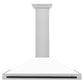 ZLINE Autograph Edition 48 in. Convertible Satin Stainless Steel Wall Mount Range Hood with White Matte Shell with Accent Handle (KB4SNZ-WM48)