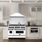 ZLINE Autograph Edition 48 in. Convertible Satin Stainless Steel Wall Mount Range Hood with White Matte Shell with Accent Handle (KB4SNZ-WM48)