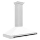 ZLINE Autograph Edition 48 in. Convertible Satin Stainless Steel Wall Mount Range Hood with White Matte Shell with Accent Handle (KB4SNZ-WM48)