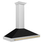 ZLINE Autograph Edition 48 in. Stainless Steel Range Hood with Black Matte Shell and Accent Handle (KB4STZ-BLM48) side.